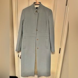 J Crew Wool Trench Coat. Sea foam Green. Women’s Size SIX.